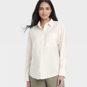 Corduroy Off-White Shacket / Shirt Button Up